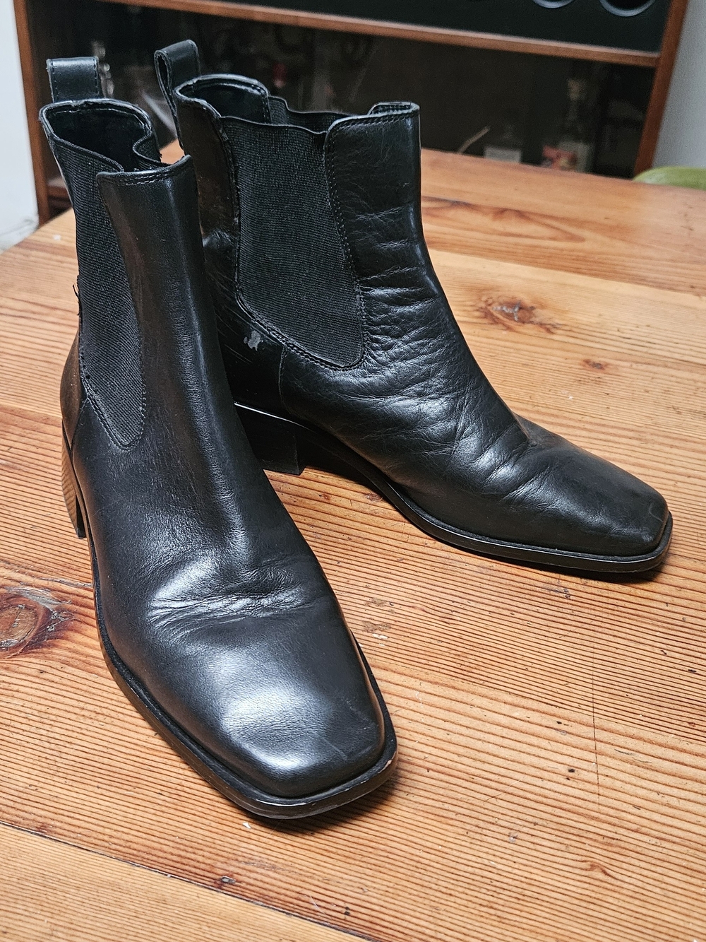Sam Edelman Black Leather Chelsea Ankle Boots